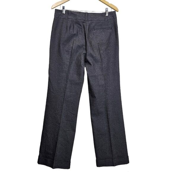 Larry Levine Stretch Cuffed Brown Herringbone Trousers Size 8 - Picture 2 of 7